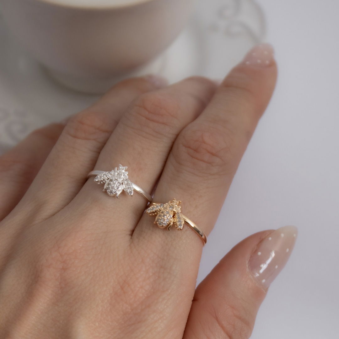 Anel Regulável - Abelha Microzircônia