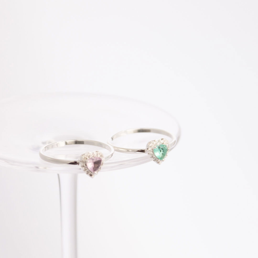 Anel Regulável - Coração Solitário