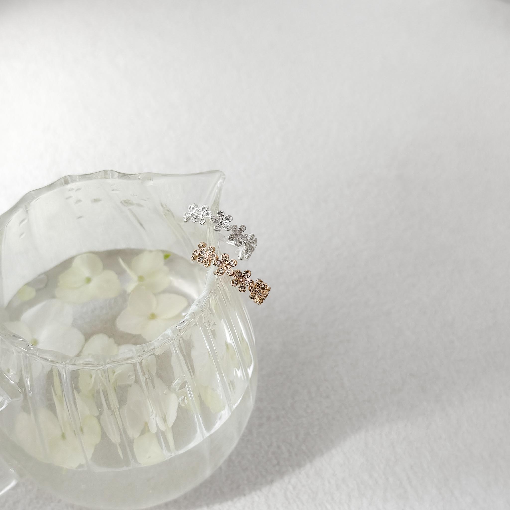 Anel Regulável - Flores Microzircônia