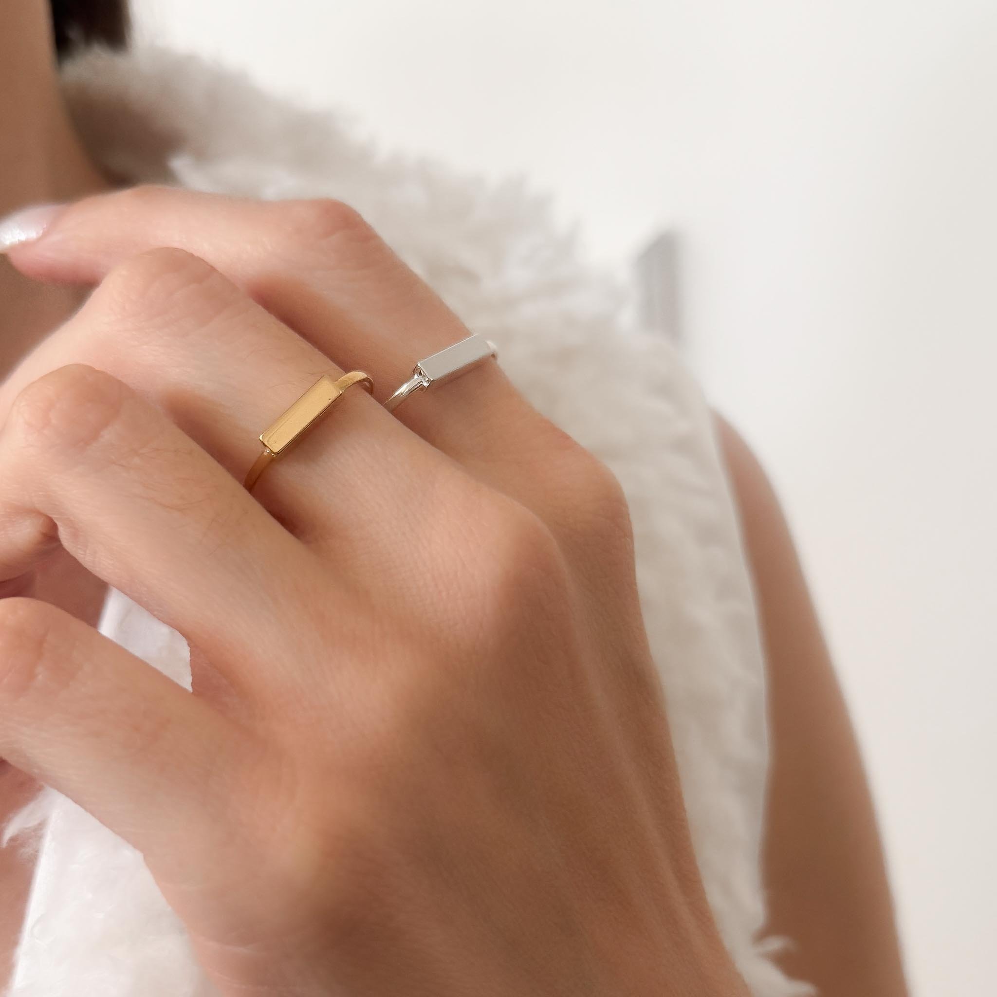 Anel Regulável - Plaquinha Minimalista