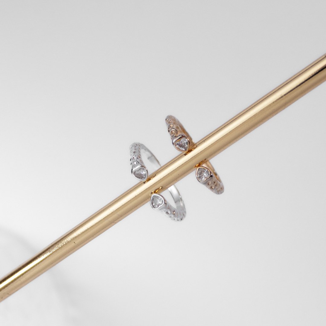 Anel Regulável - Ponteiras Coração