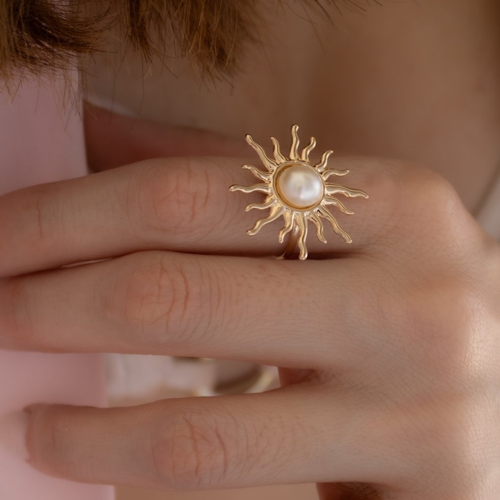 Anel Regulável - Sol Pérola