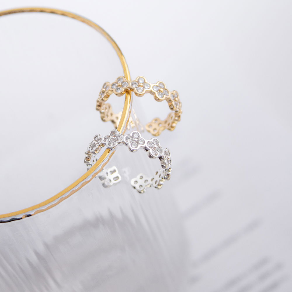 Anel Regulável - Trevos Microzircônia