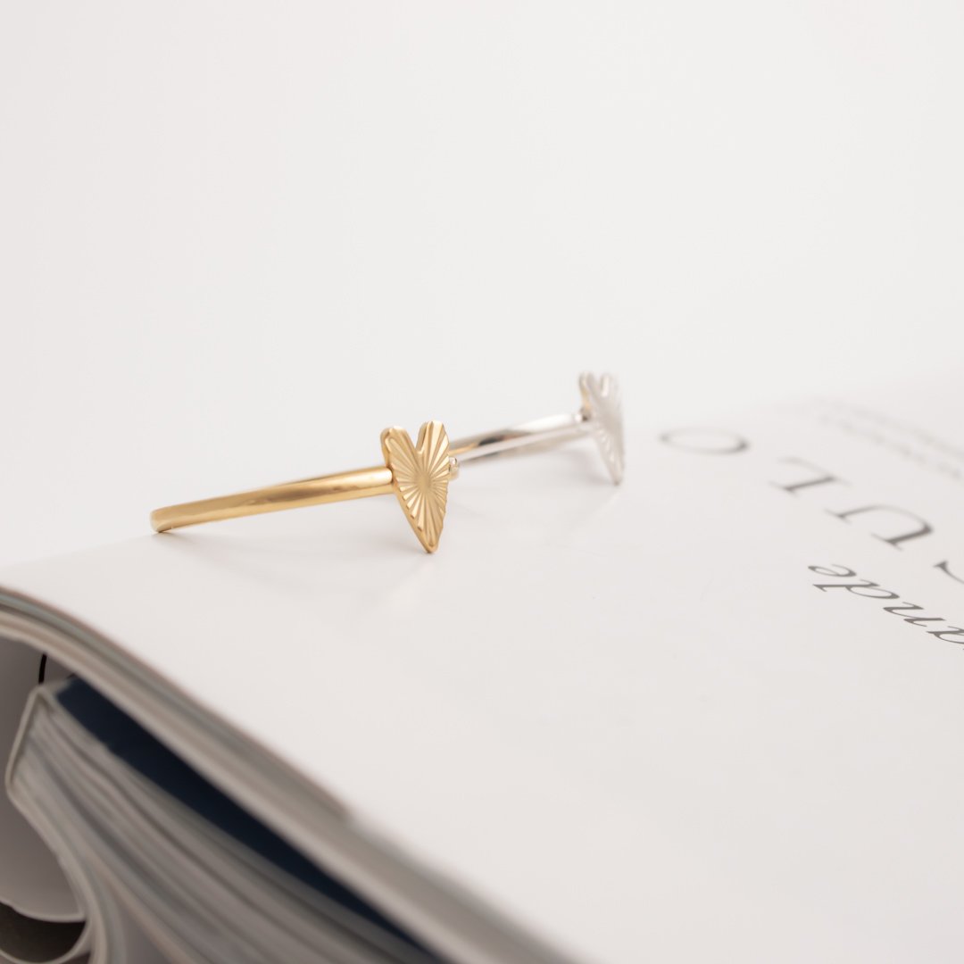 Anel Regulável - Coração Texturizado