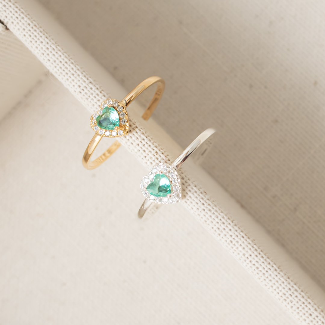 Anel Regulável - Coraçãozinho Turmalina