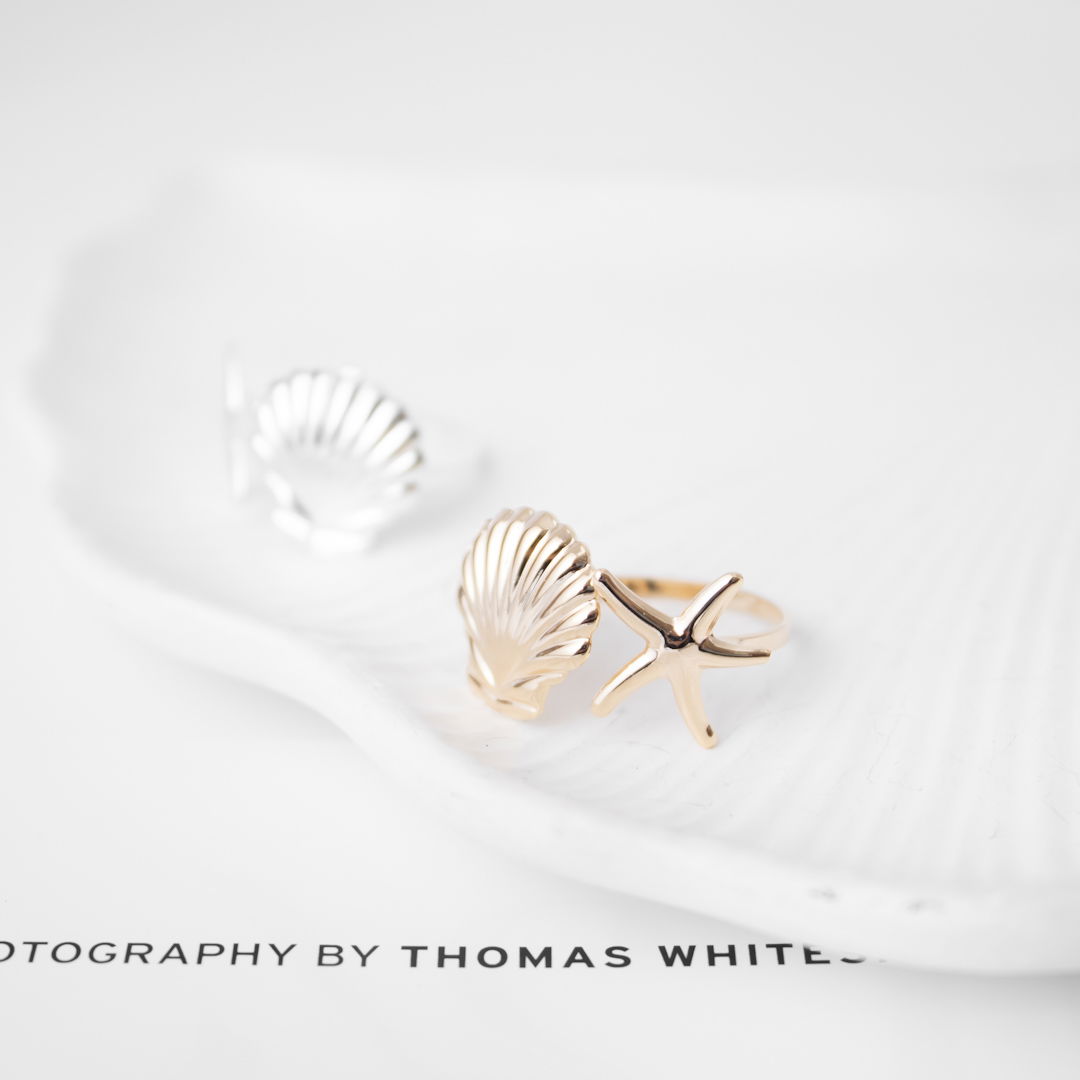 Anel Regulável - Estrela e Concha
