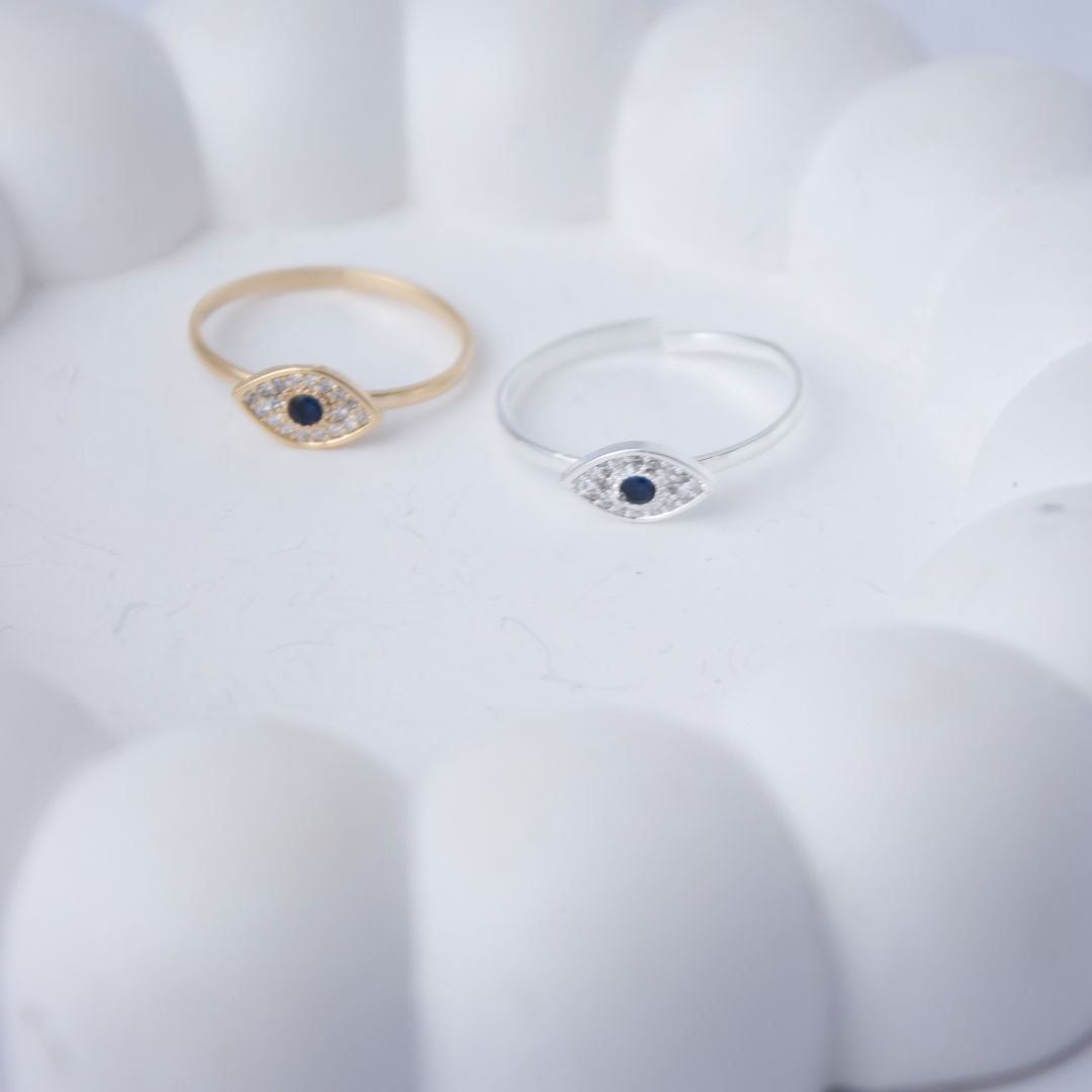 Anel Regulável - Olho Grego Zircônia