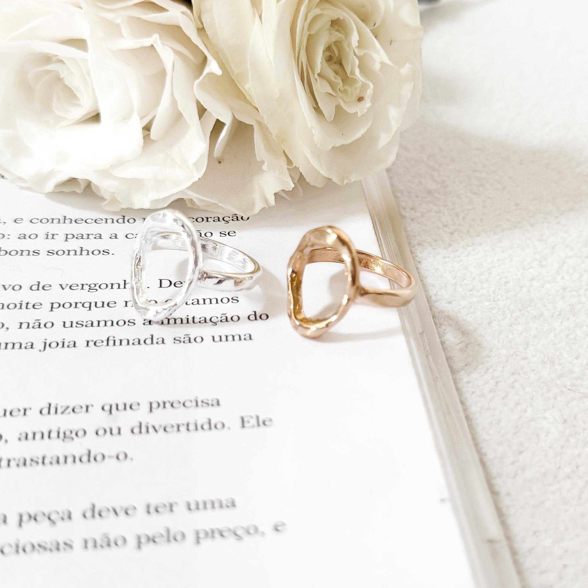 Anel Tam único 18 - Oval Abstrato