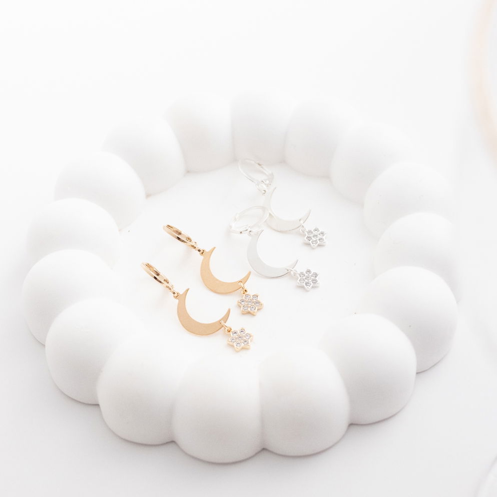 Argola - Lua e Estrela Microzircônia