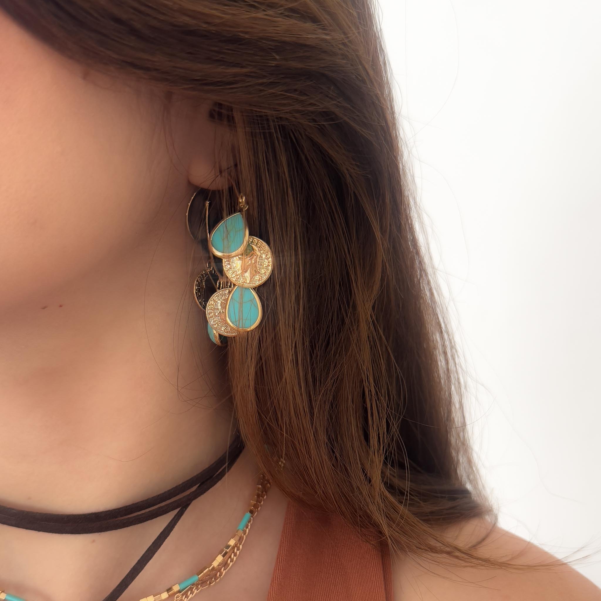 Argola Grande - Moedas Boho