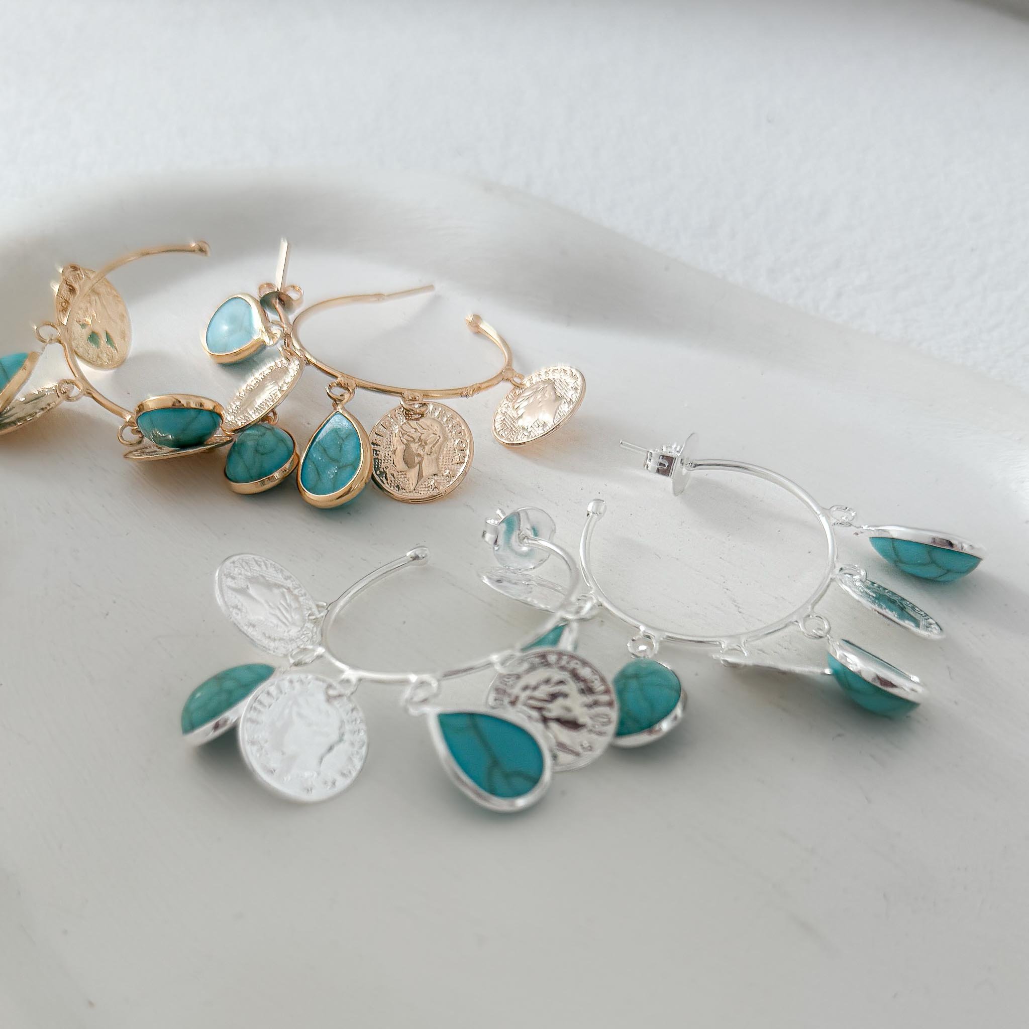 Argola Grande - Moedas Boho