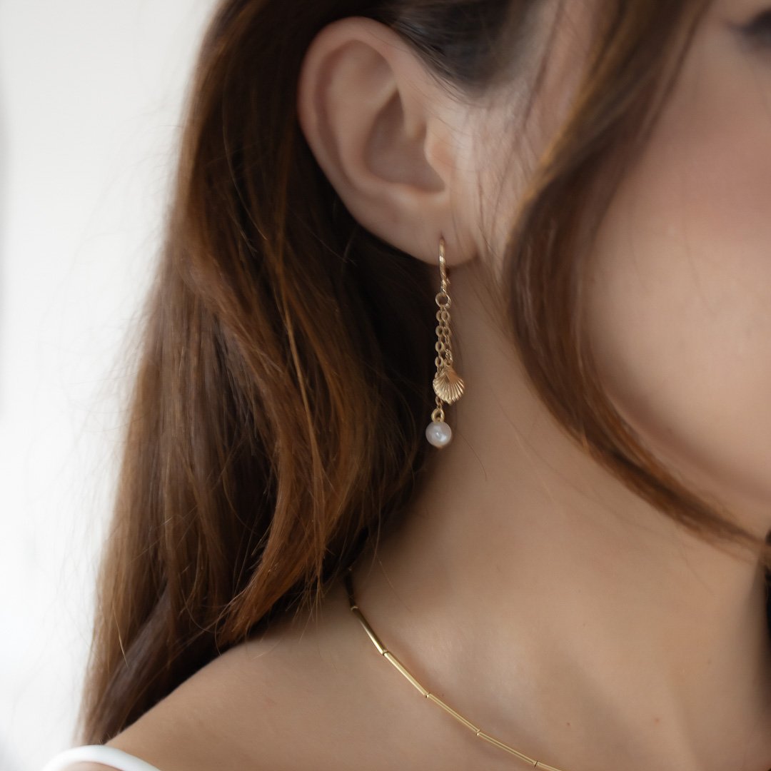 Argolinha Clique - Corrente e Pérola