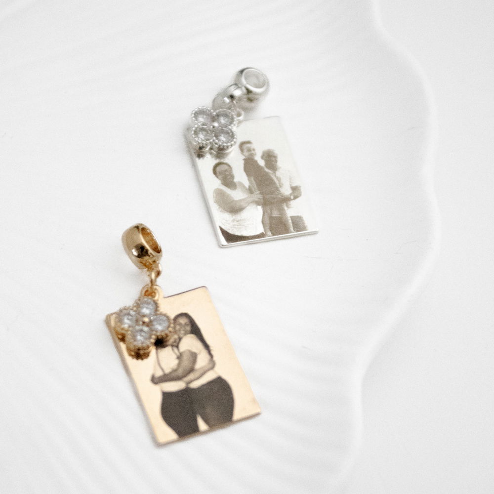 Berloque/Pingente - Plaquinha Gravação Foto