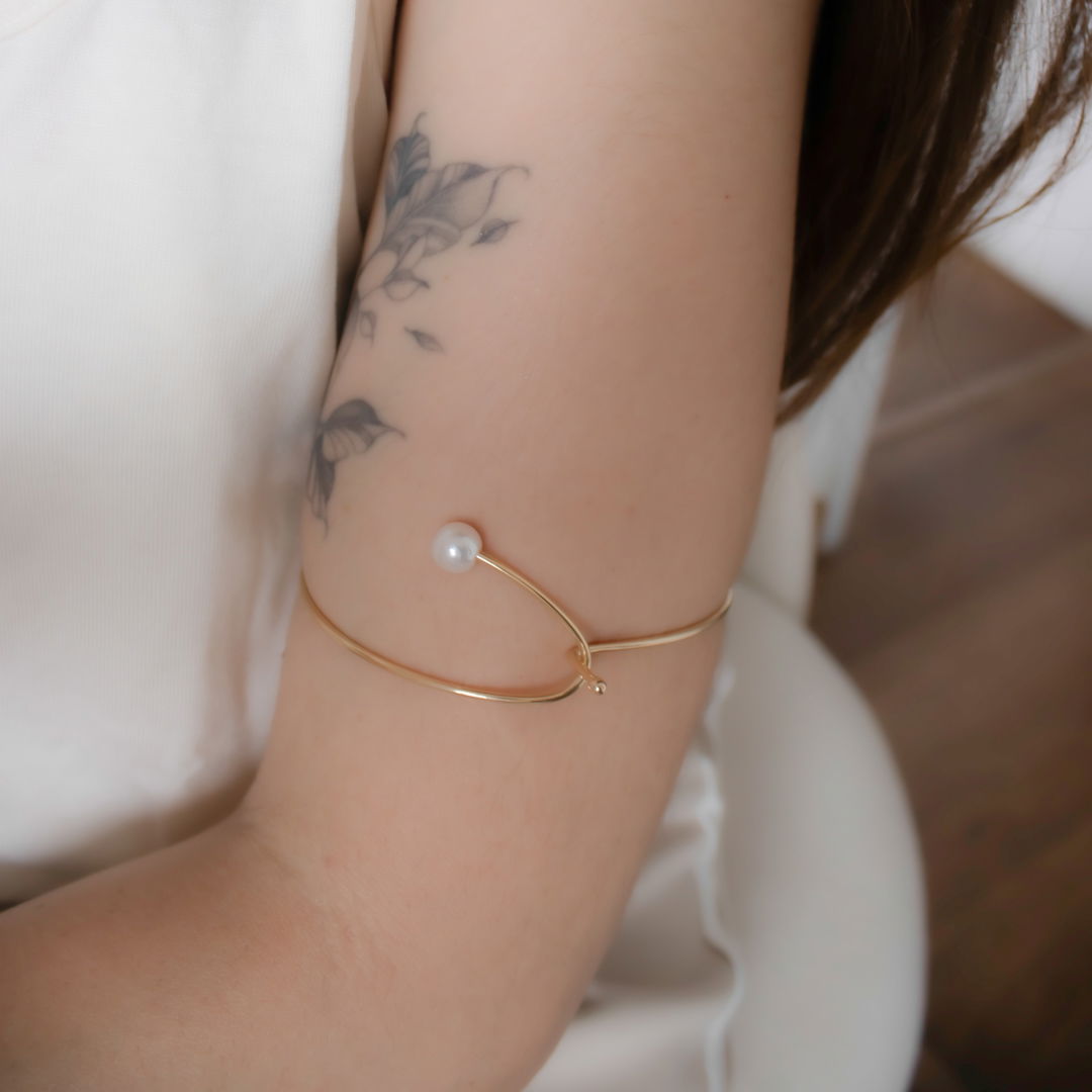 Bracelete Antebraço - Aro e Pérola