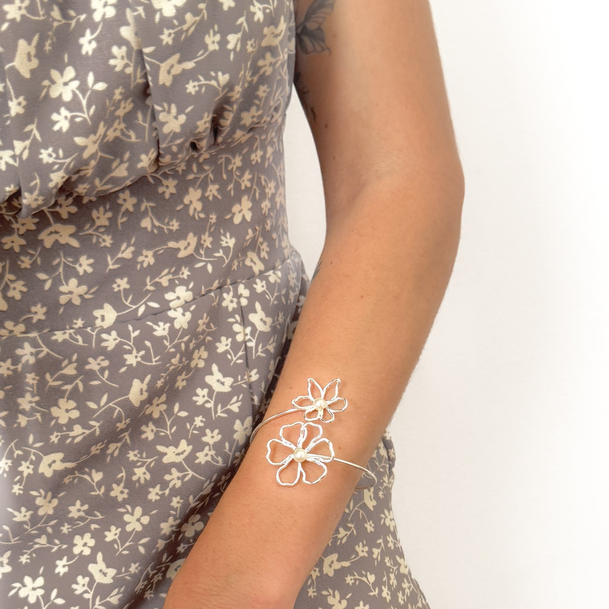 Bracelete Duplo - Flor Aramada