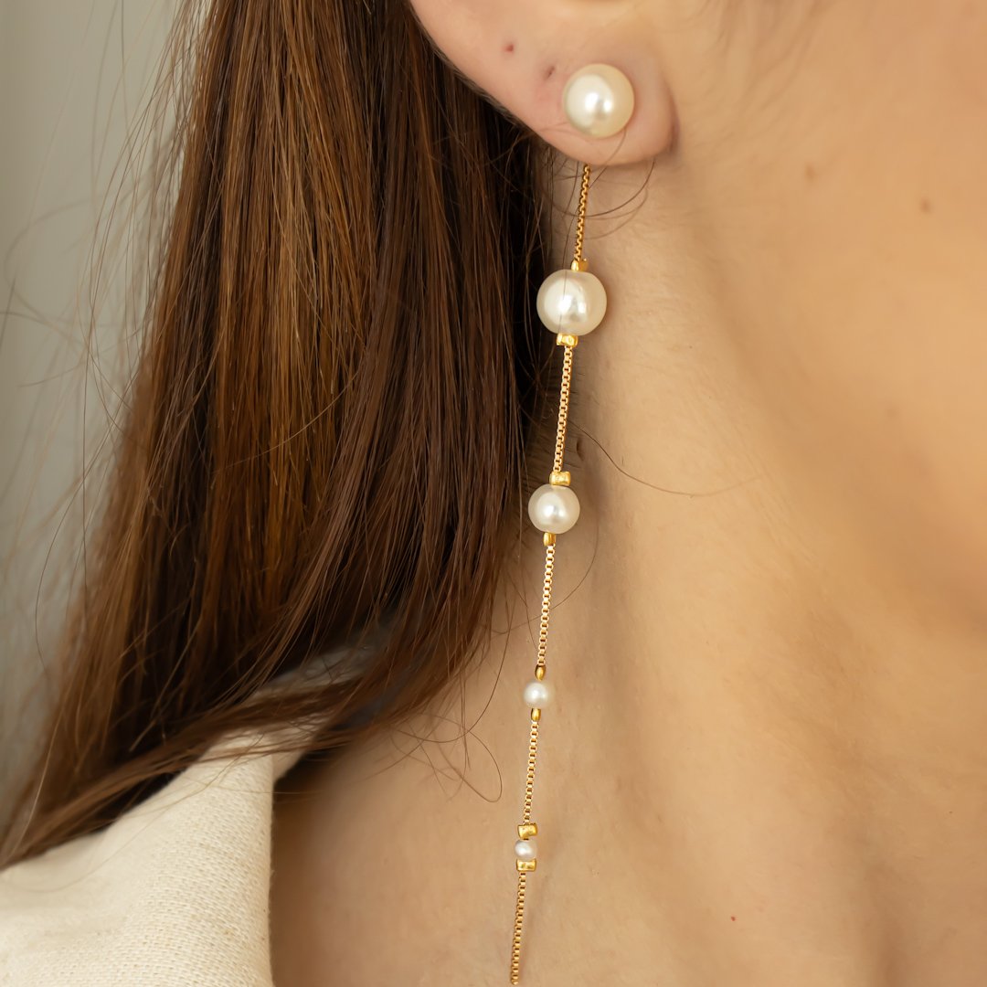 Brinco Linha Bride - Pérolas