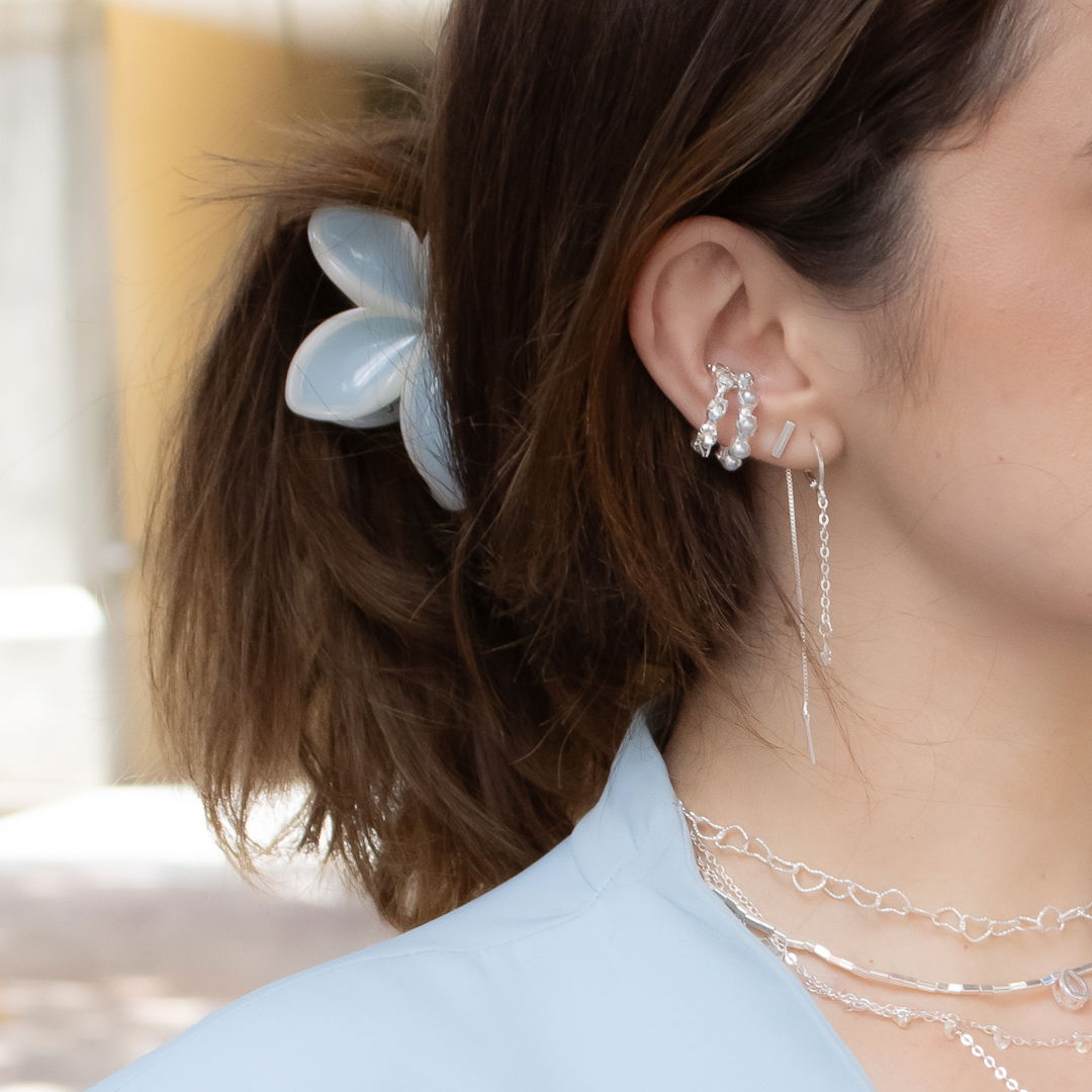 Brinco Transpassado - Minimalista Plaquinha Mini