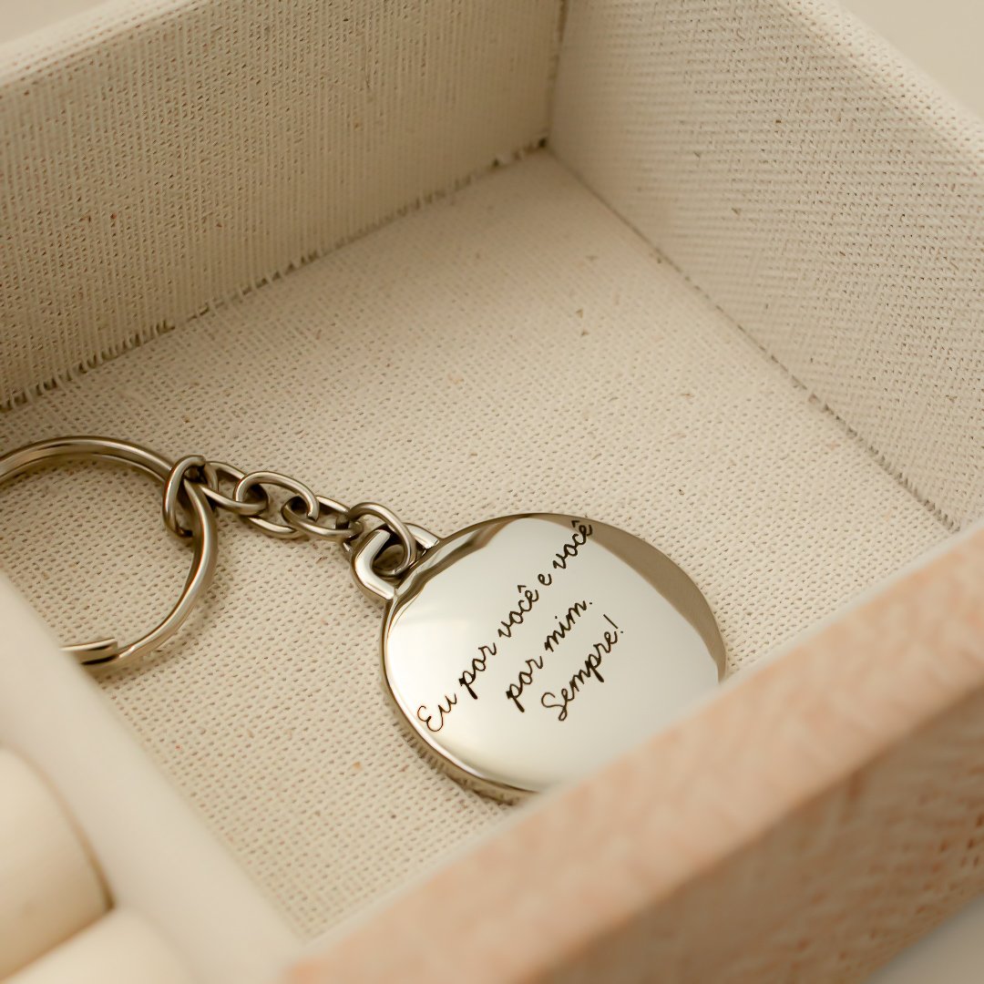 Chaveiro- Texto & Foto Impressa (Verso)