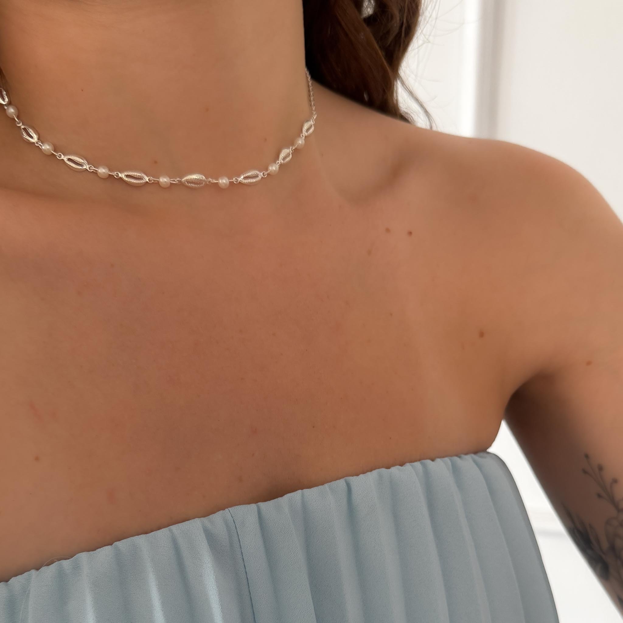 Choker - Búzio e Pérola