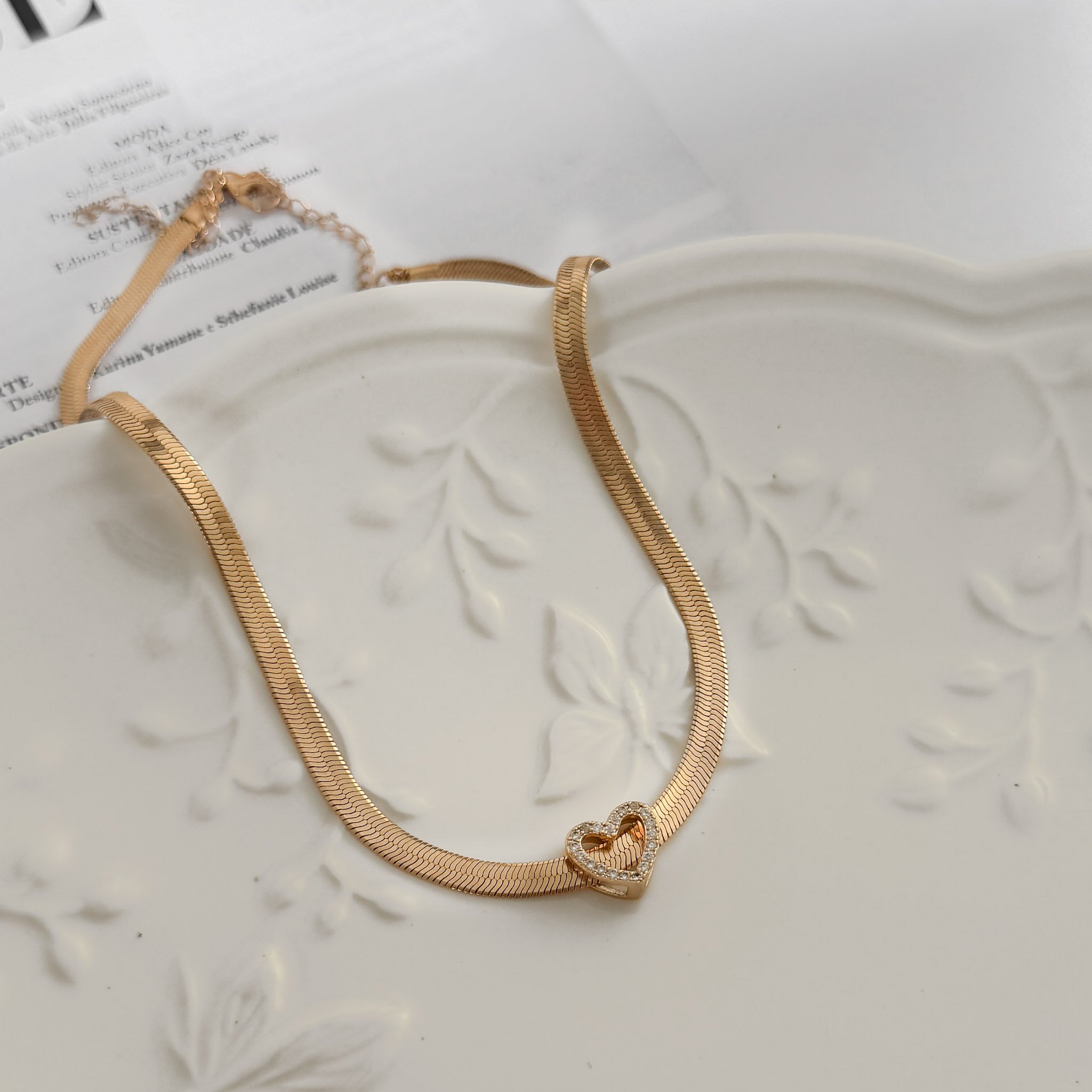 Choker - Fita Coração Microzirconia