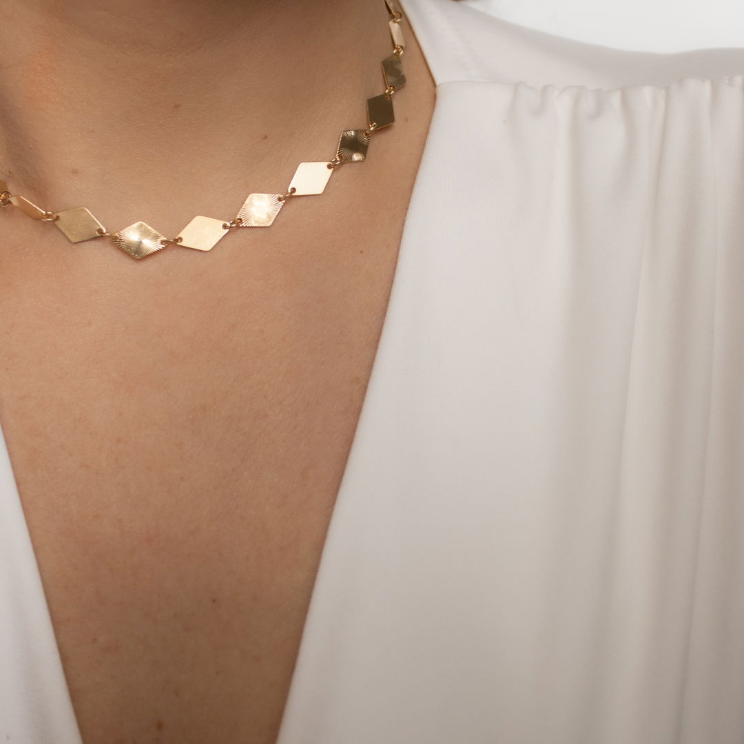 Choker - Forma Geométrica Liso e Textura