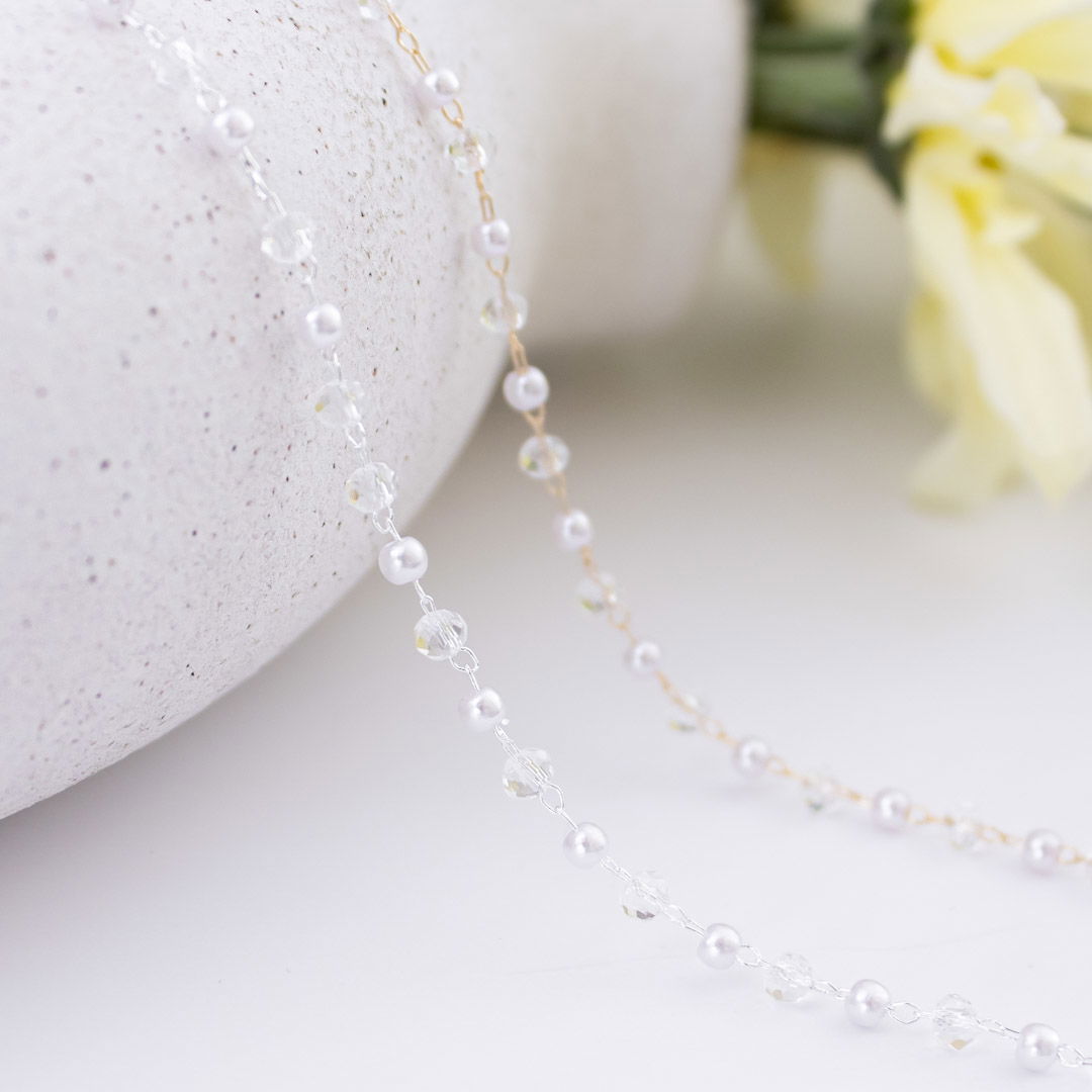 Choker - Pérolas e Cristais