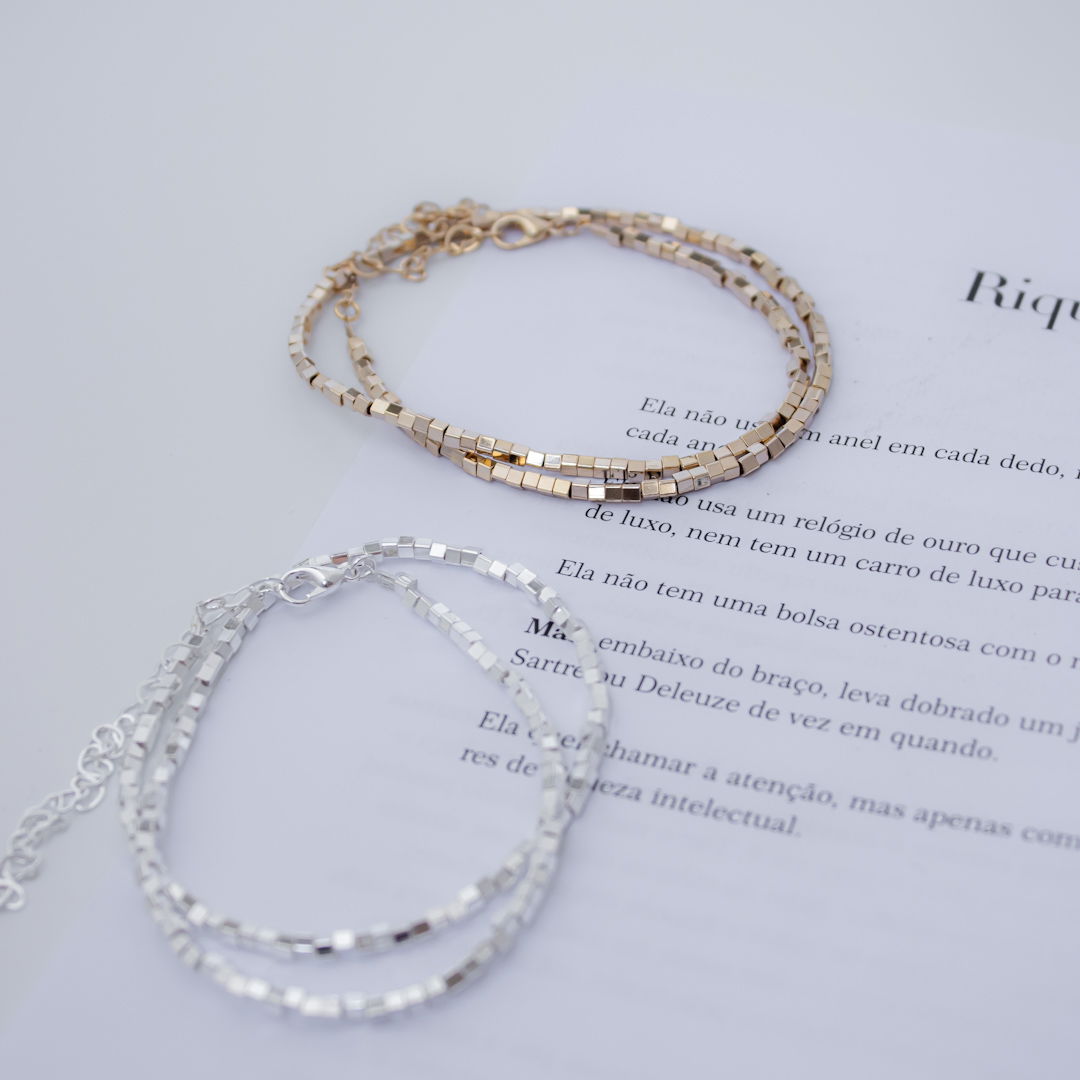 Choker - Cubinhos Brilho 2mm