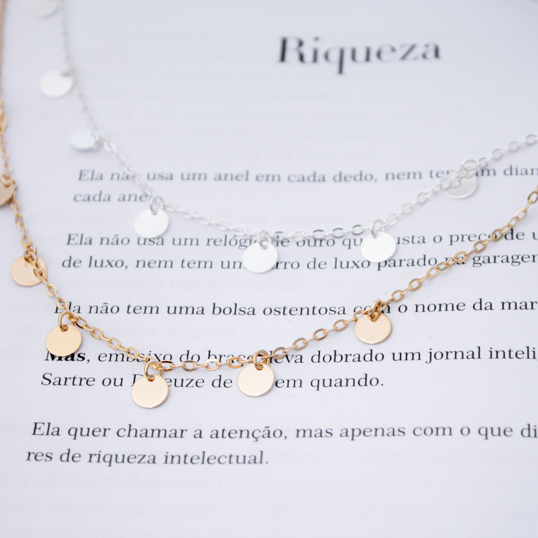 Choker - Moedas Espelhadas 6mm