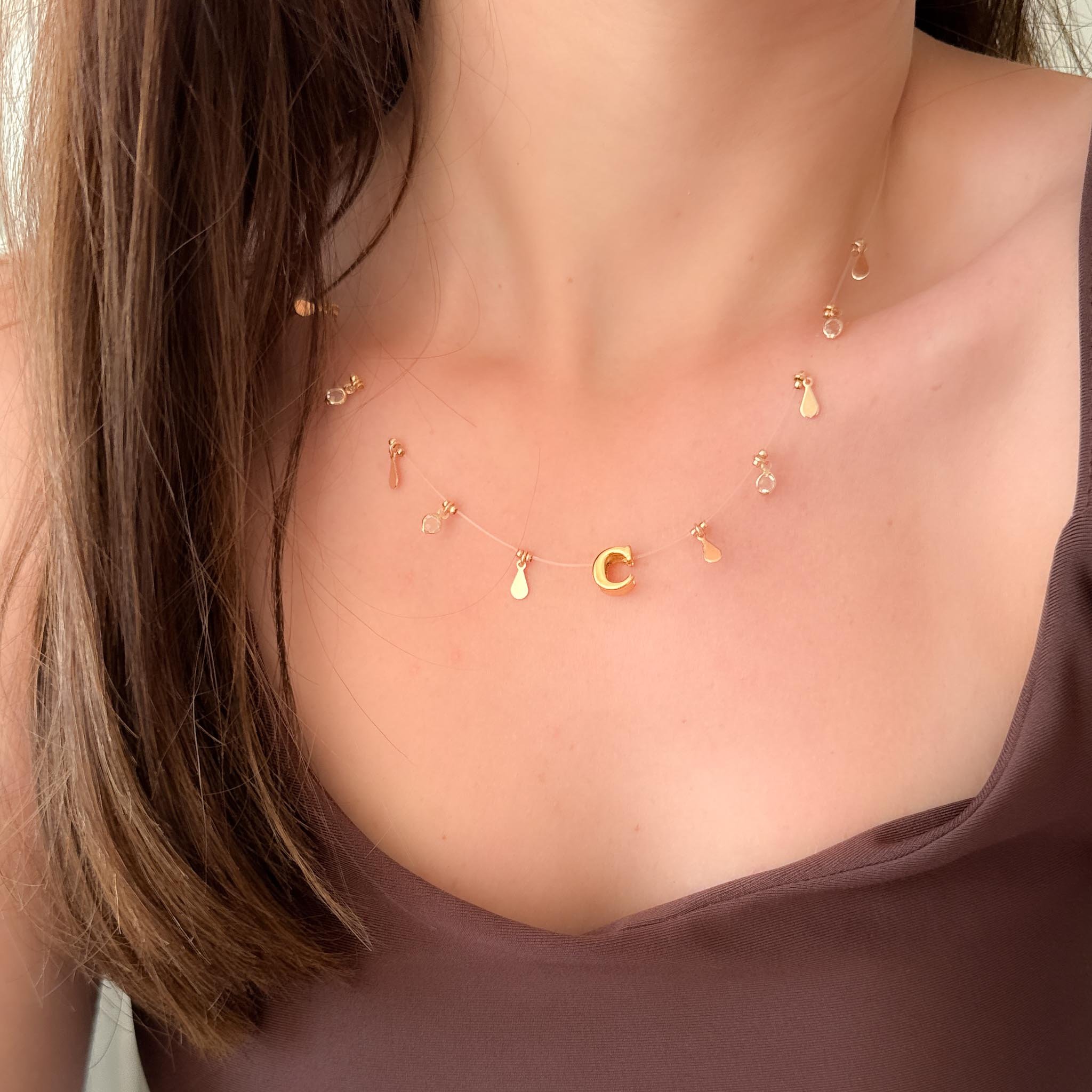 Choker Ponto de Luz - Inicial e Pingentes