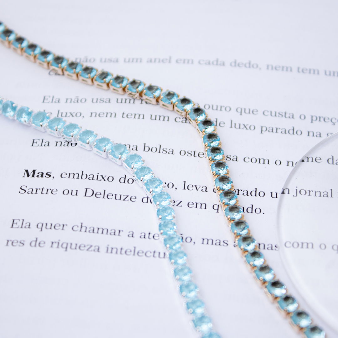 Choker - Riviera 4mm Azul Claro