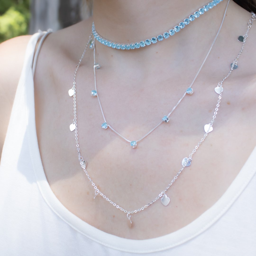 Choker - Riviera 4mm Azul Claro