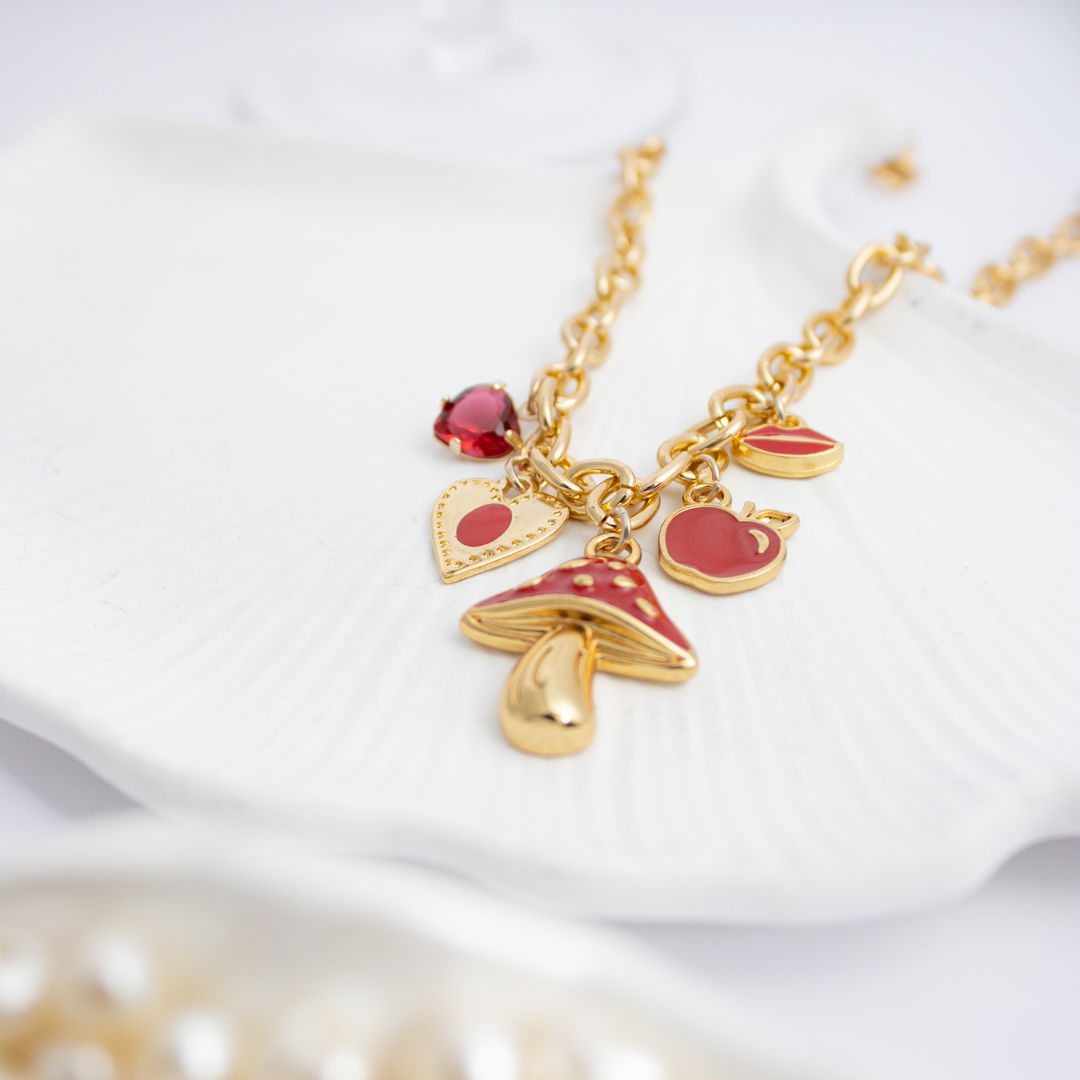 Colar Curto - Charms Cogumelo