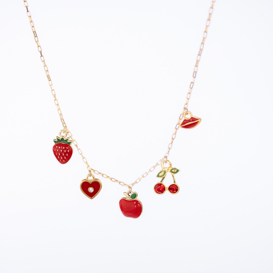 Colar Curto - Charms Vermelho