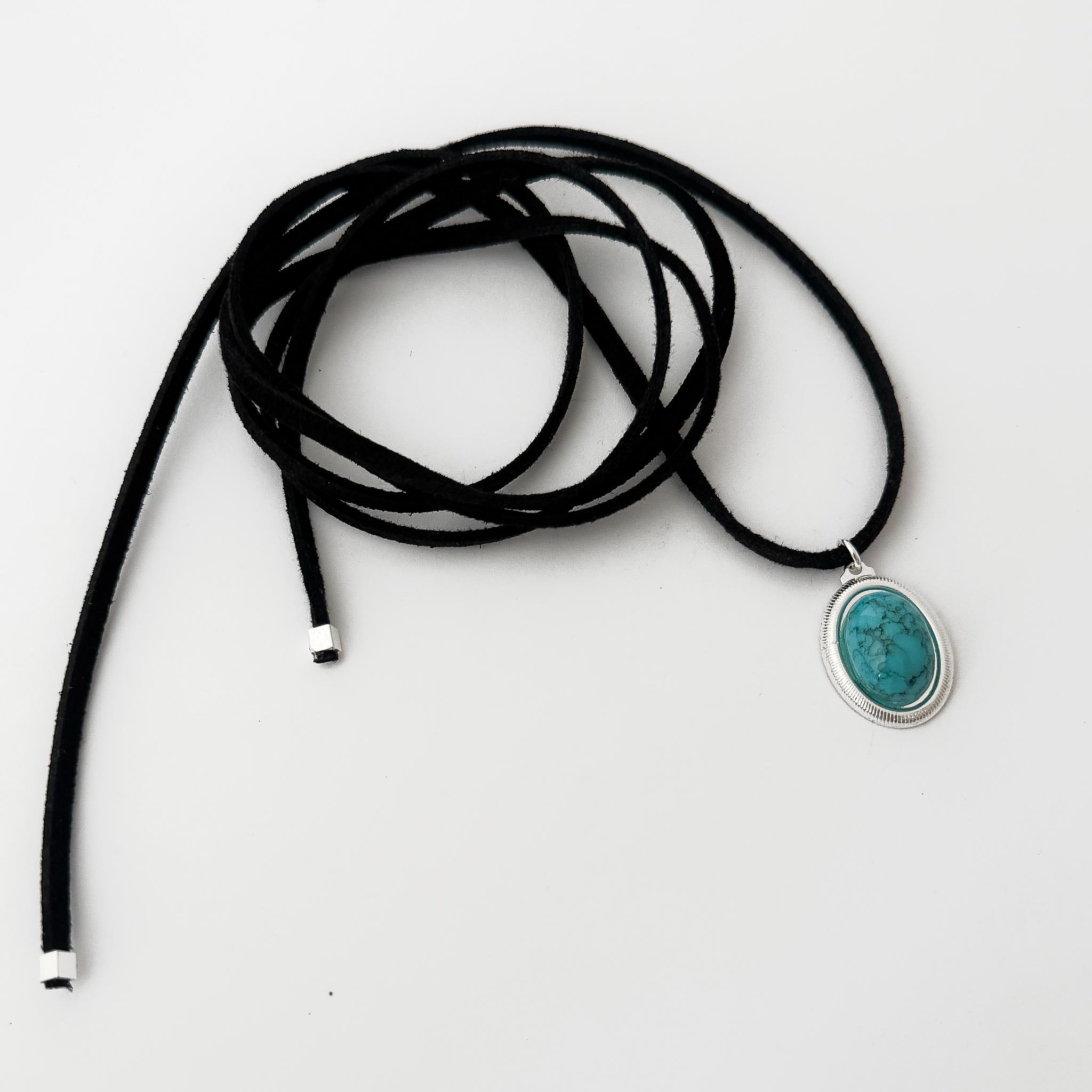 Colar Camurça - Turquesa