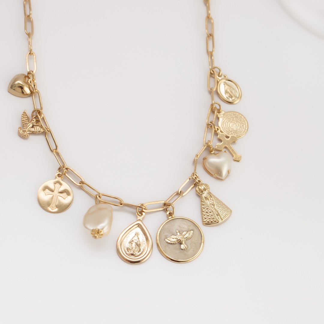Colar Curto - Charms Religiosos