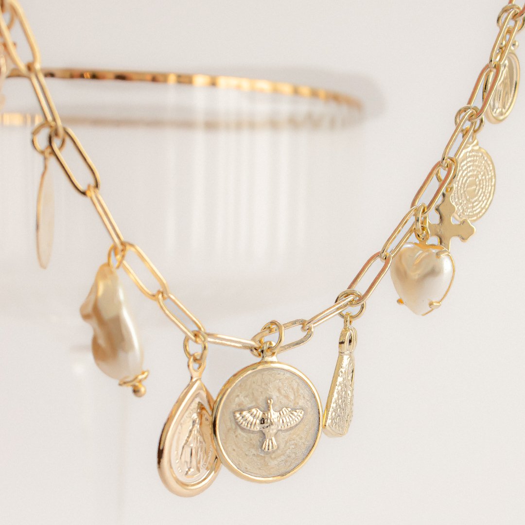 Colar Curto - Charms Religiosos
