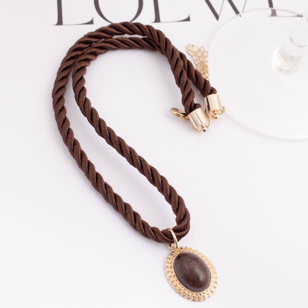 Colar Curto - Cordão São Francisco Marrom