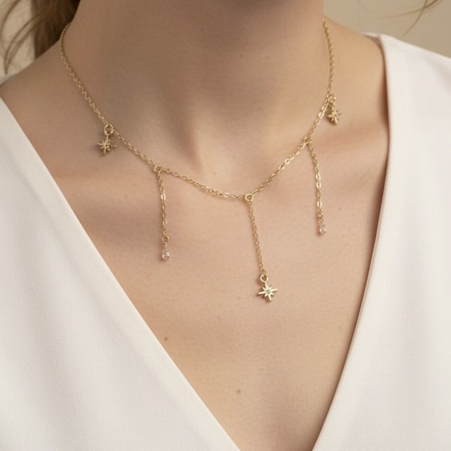 Colar Curto - Estrelas Cadentes