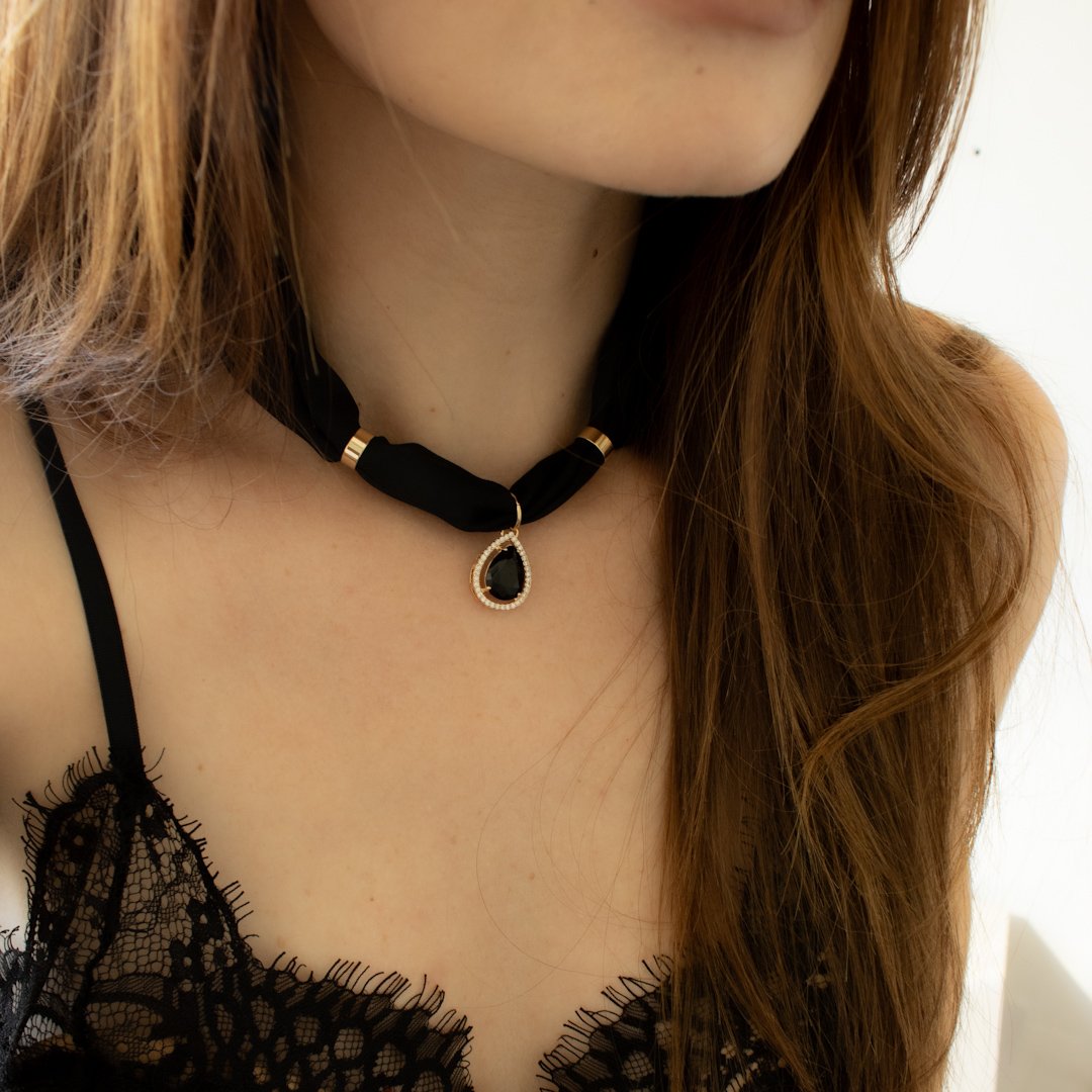 Colar Curto - Lenço Mousseline