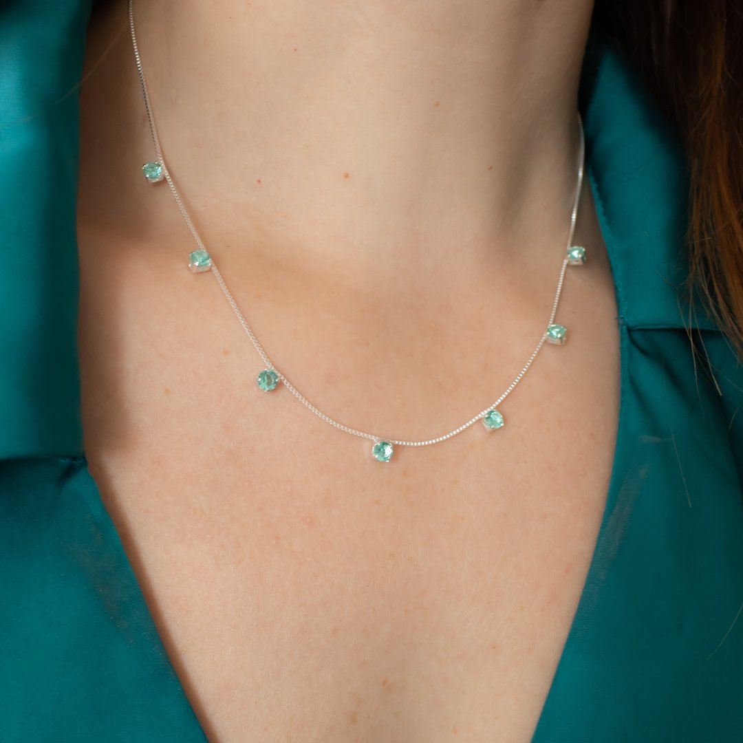 Colar Curto - Pedrinhas Zircônia