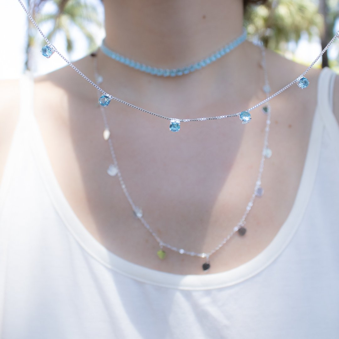 Colar Curto - Pedrinhas Zircônia