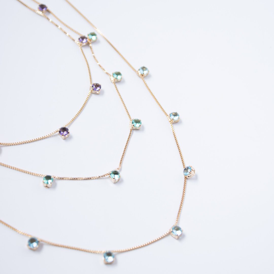 Colar Curto - Pedrinhas Zircônia