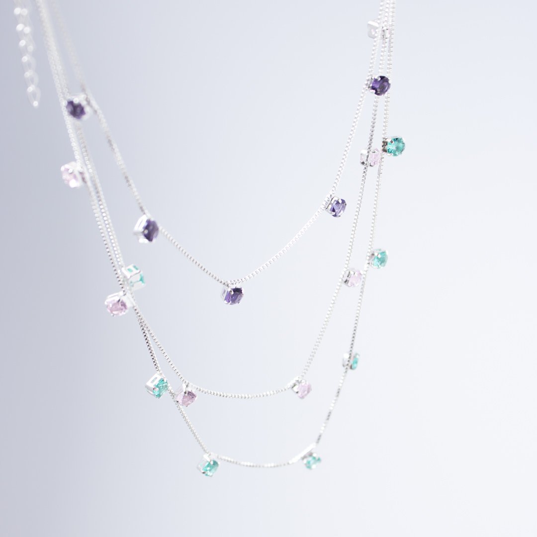 Colar Curto - Pedrinhas Zircônia