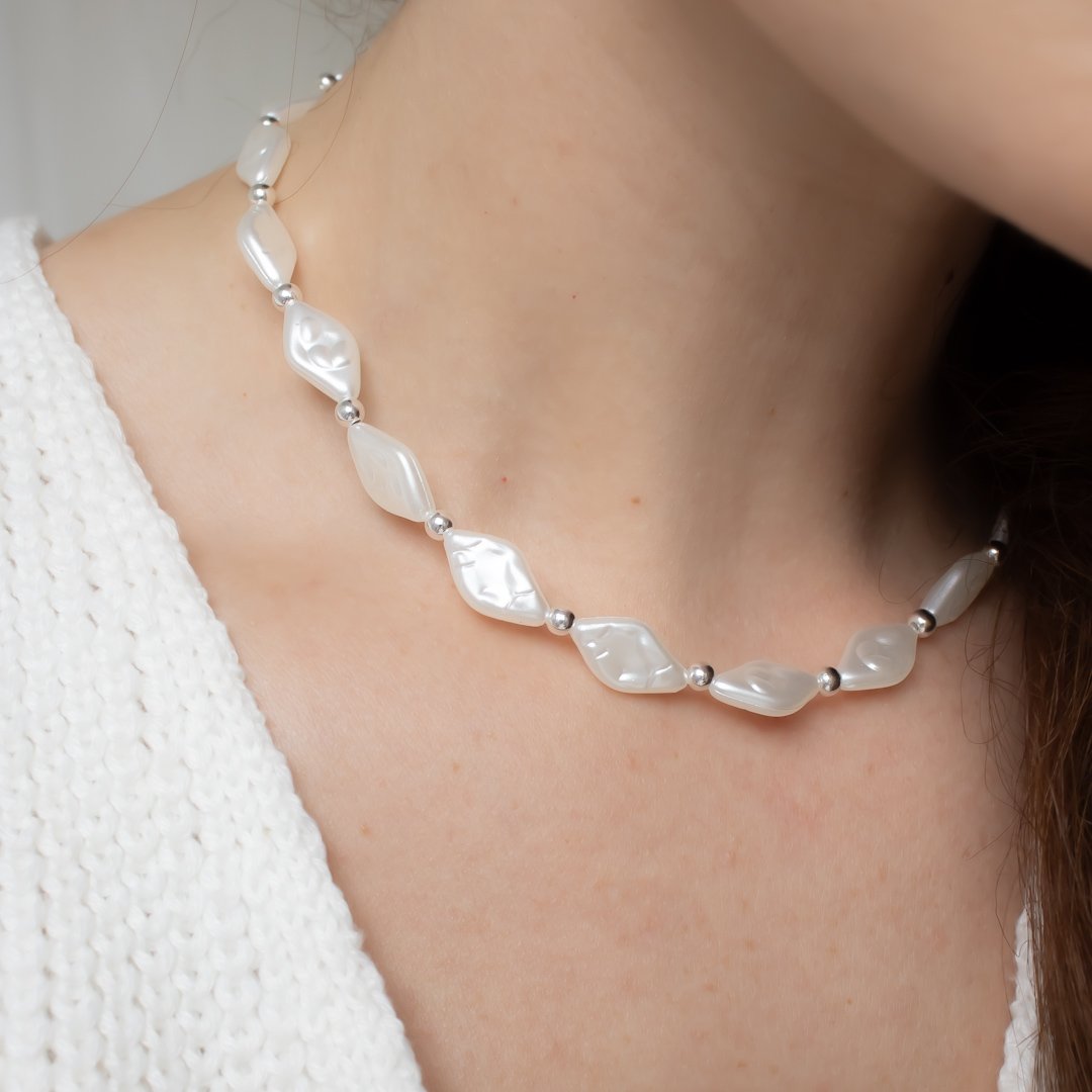 Colar Curto - Pérolas Losango