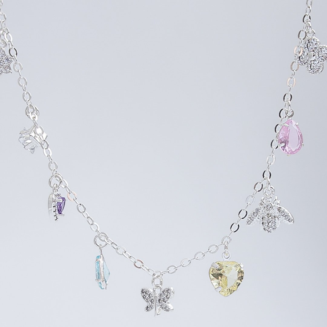 Colar Curto - Pingentes Coloridos