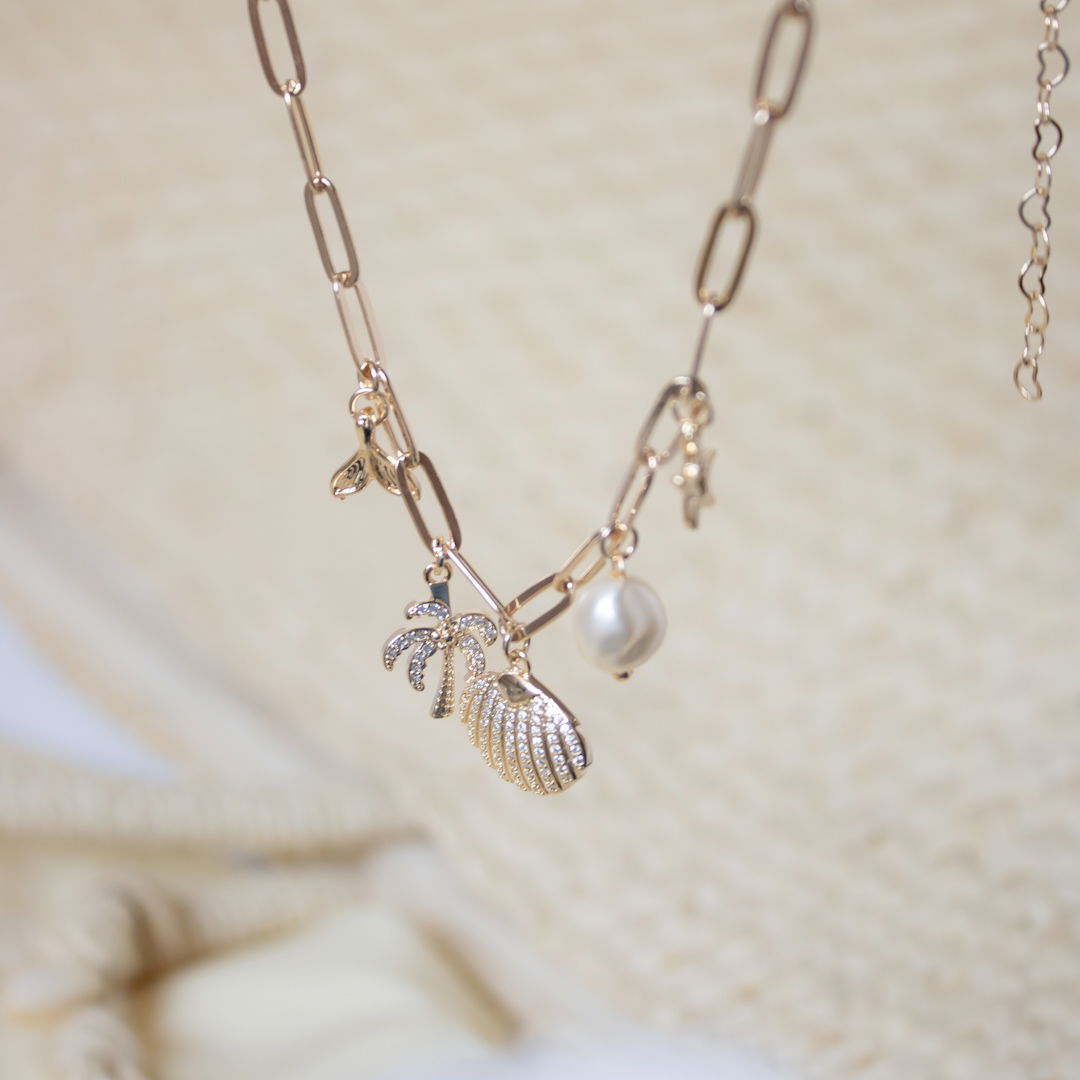 Colar Curto - Pingentes Luxo Praia