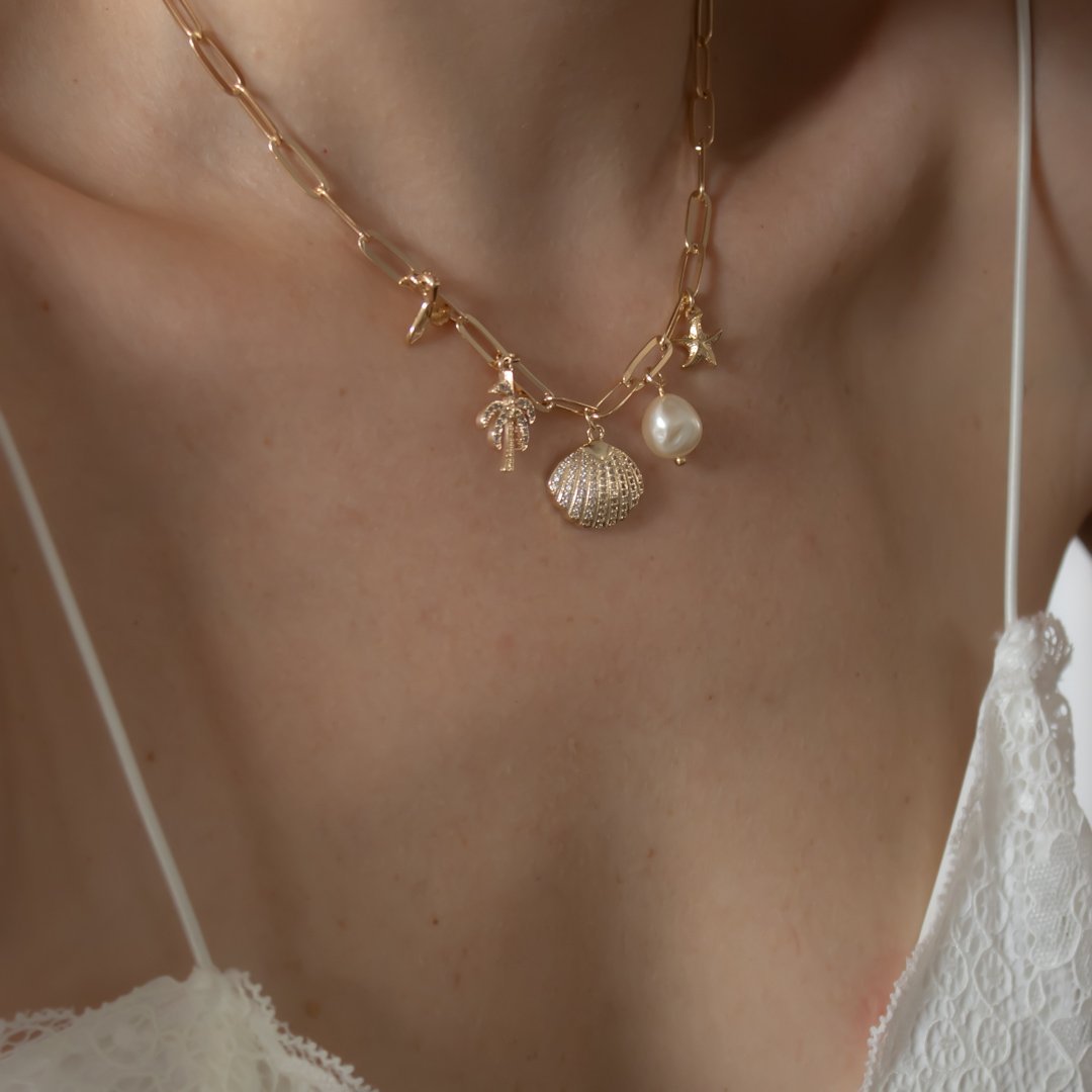 Colar Curto - Pingentes Luxo Praia