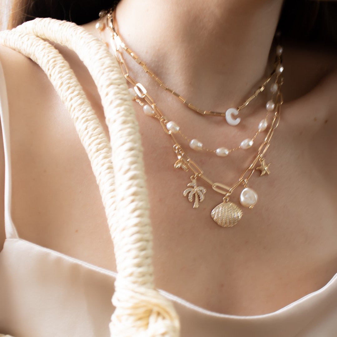 Colar Curto - Pingentes Luxo Praia