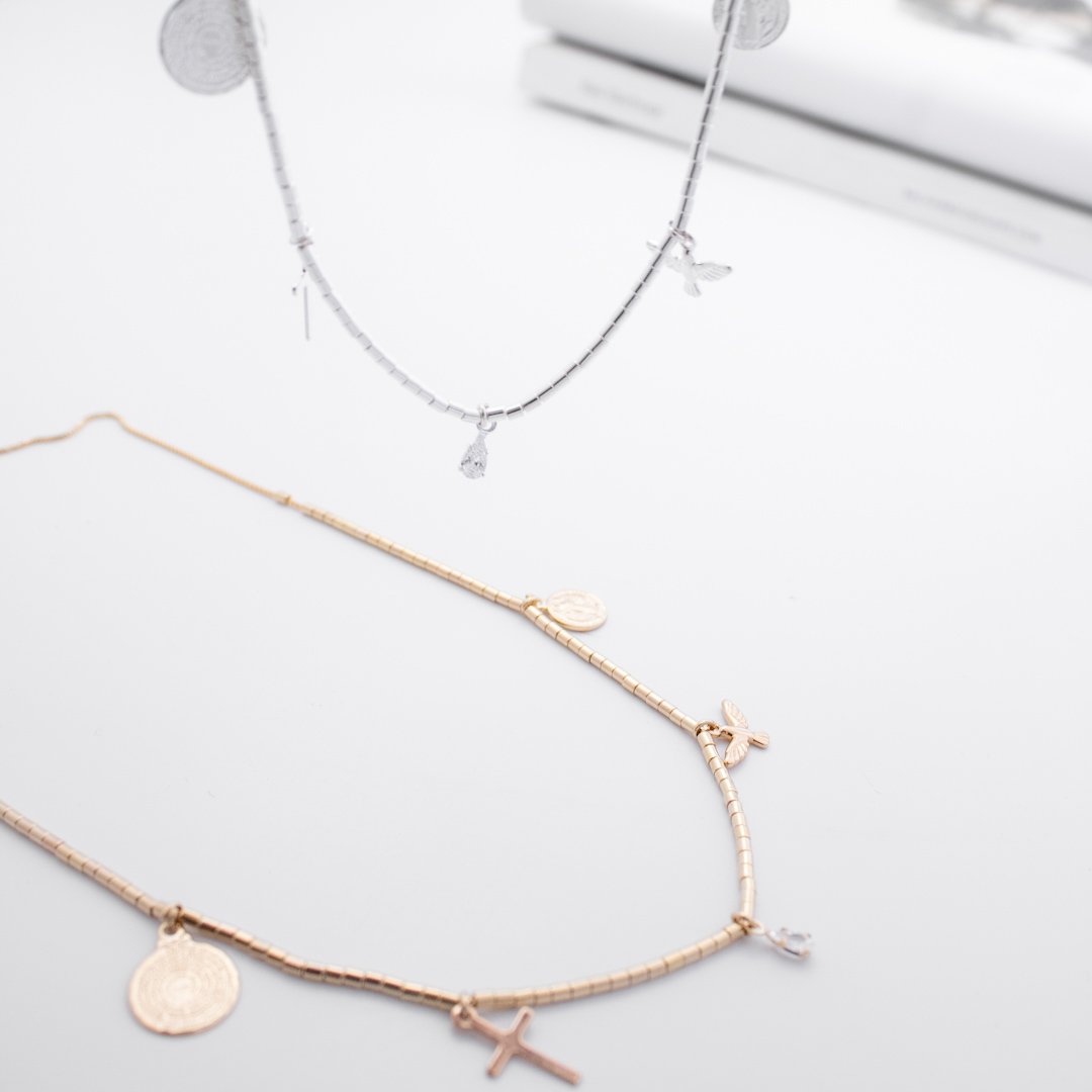 Colar Curto - Pingentes Religiosos