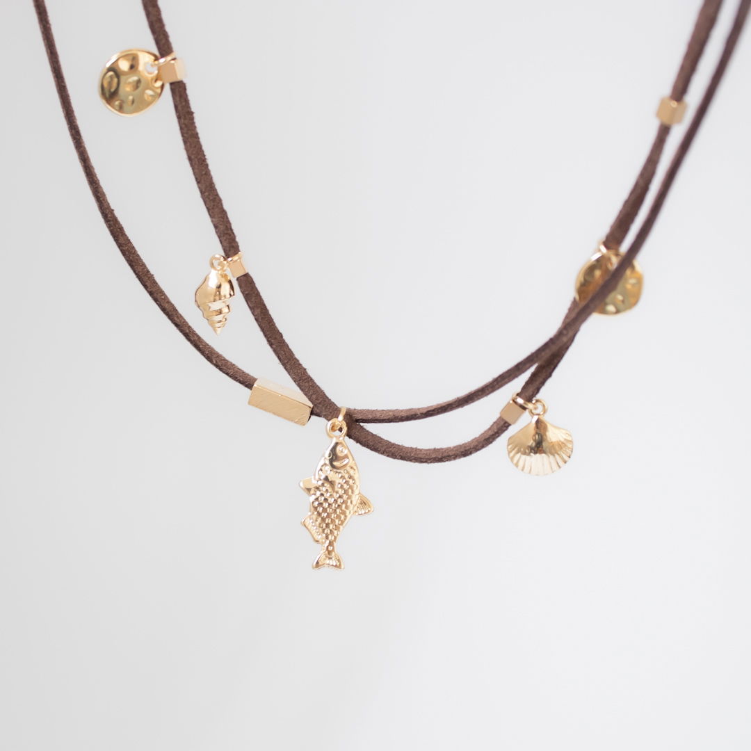 Colar Duplo - Camurça Verão